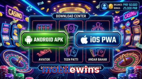 Main screen of Mobilewins download page for PK players